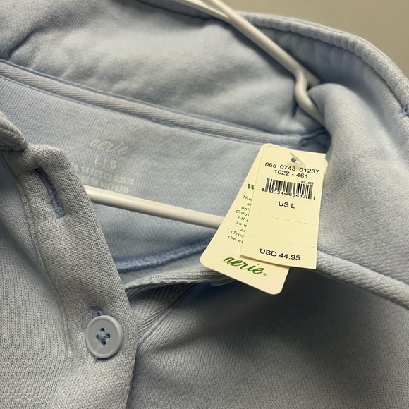 Aerie Fleece-Of-Mind Cropped Polo Sweatshirt - Picture 6 of 9